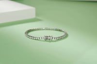 Image 3 of Luxury 925 Sterling Silver 3mm Four Claw VVS Moissanite Tennis Bracelet