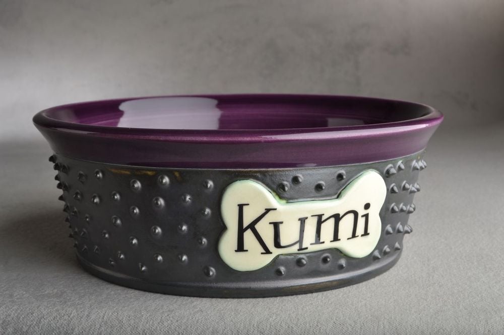 personalized dog bowl set