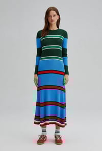 Image 2 of Multi Colored Striped Knit Dress