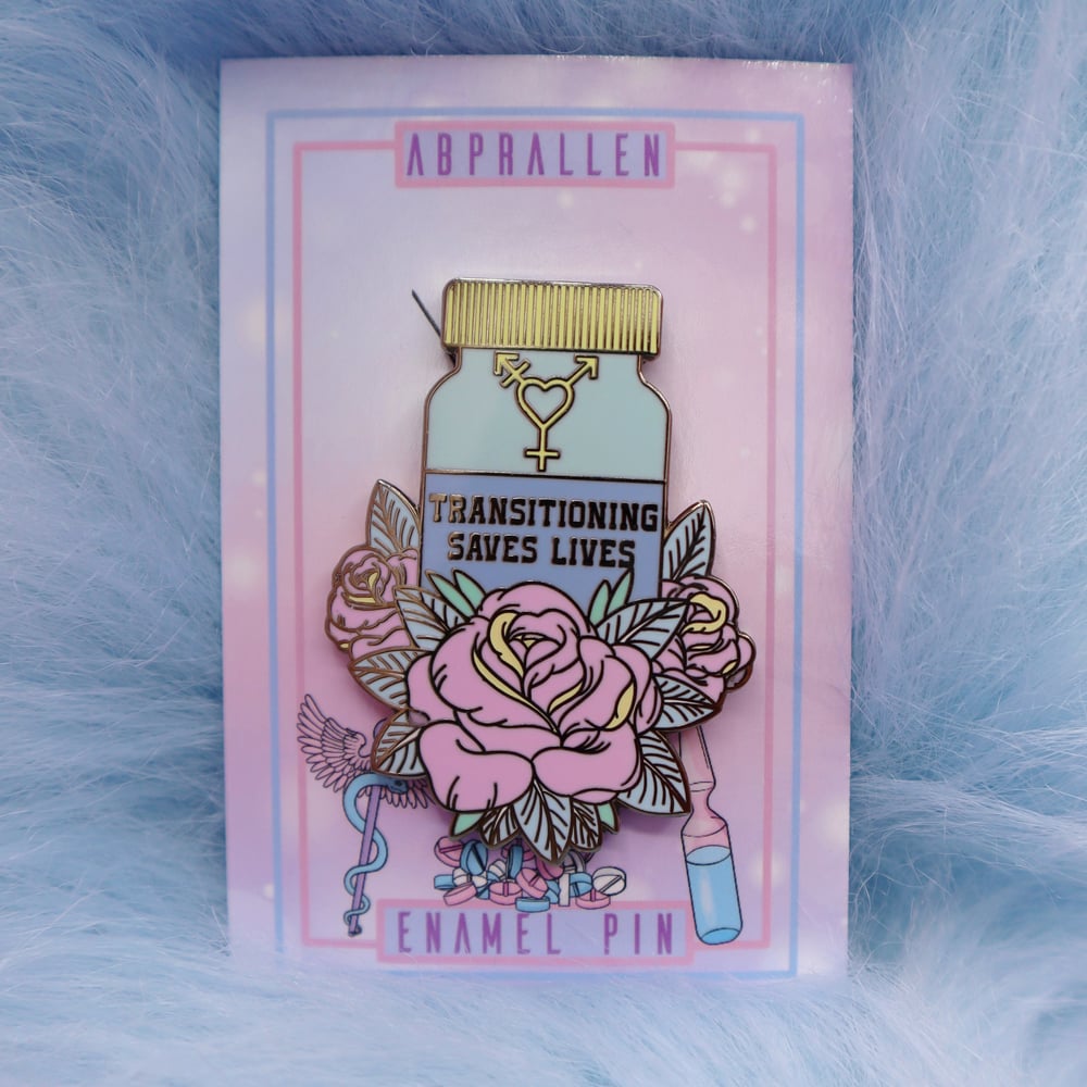 Image of Transitioning Saves Lives Enamel Pin