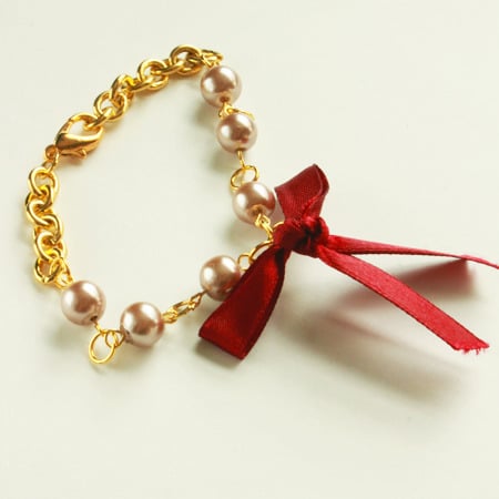 Image of The Secret of Feminism - Pink Glass Pearl Bracelet