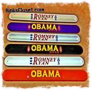 Image of OBAMA VS ROMNEY SLAP BAND WRIST BRACELETS