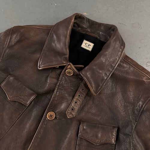 Image of AW 2009 CP Company multi pocket leather jacket, size large