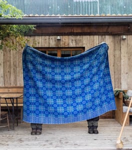 Image of fforest Welsh blanket in fresh blues