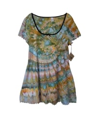 Image 2 of XL 90's Babydoll Mini Dress in Earthy Spiral Ice Dye