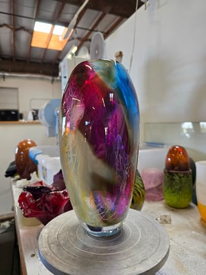 Image of Multi color cane vase 