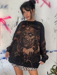Image 3 of “THE UNDEAD” CUSTOM BLEACH PAINTED PULLOVER SWEATER SIZE LARGE