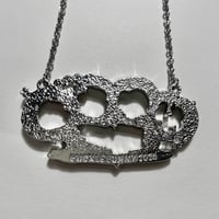 Image 4 of zombie brass knuckle necklace 