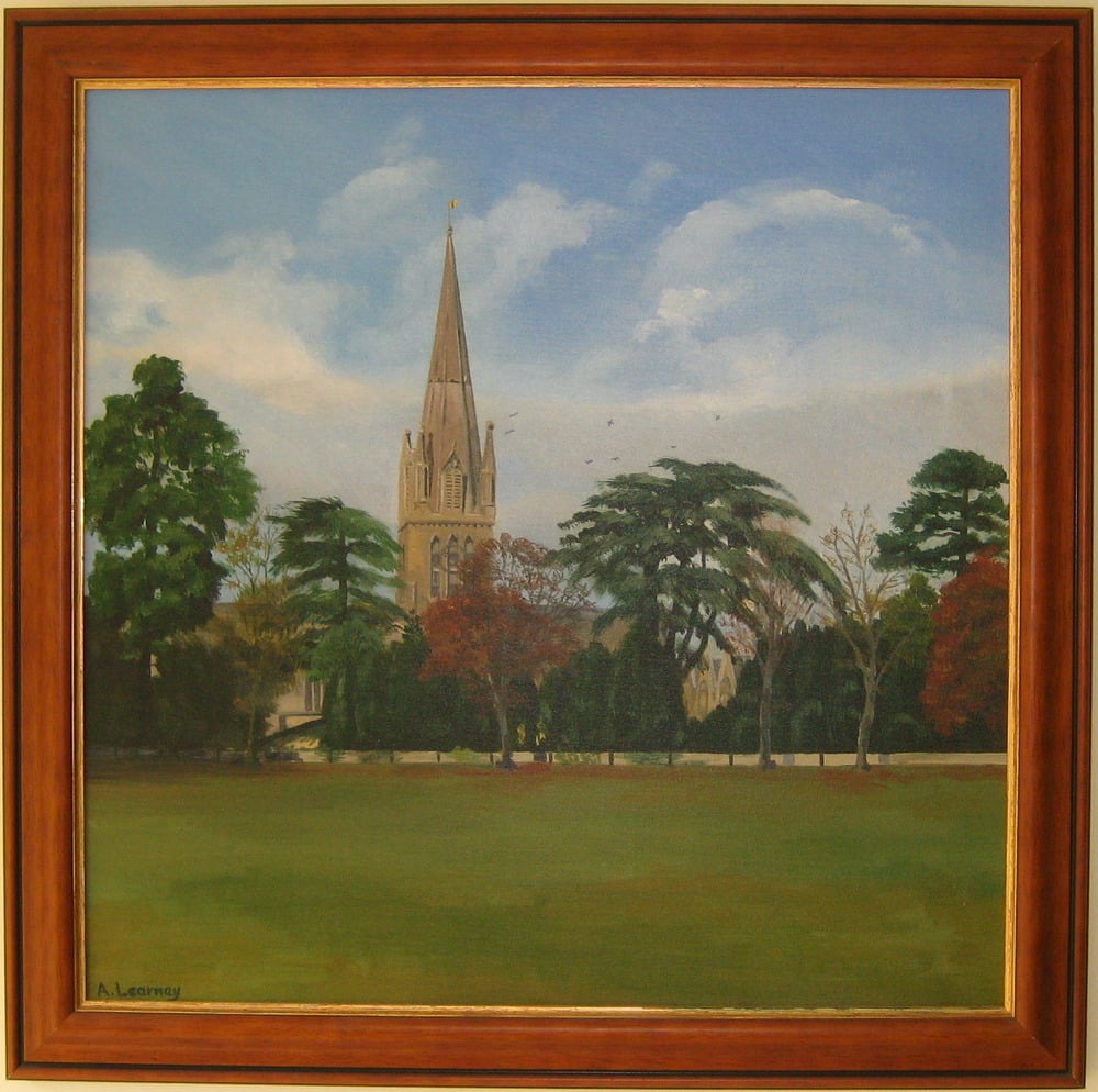 Image of St Mary's, Witney, from the Leys