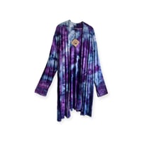 Image 1 of 3XL Jersey Knit Cardigan in Purple Haze Ice Dye