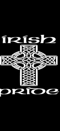 Image 1 of WL Irish Pride Black Tee  Sizes Small thru 5X Cross on back 4x6 Boxing on Left front