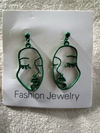 Green Double-Faced Earrings