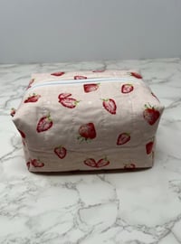Image 7 of Handmade Pink Strawberry Boxy Pouch