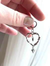 Image 4 of Spikey Heart Earrings
