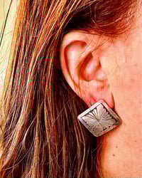 Image 2 of Sterling silver stamped post earrings 