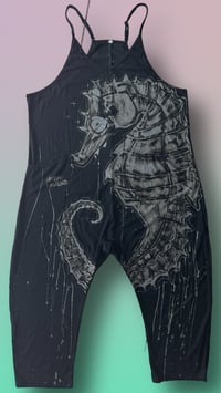 Image 1 of “SEAHORSE” BLEACH PAINTED BAGGY ROMPER MEDIUM