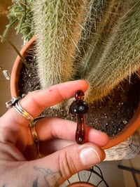 Image 1 of “frog & toad go fishing” mushroom pendant