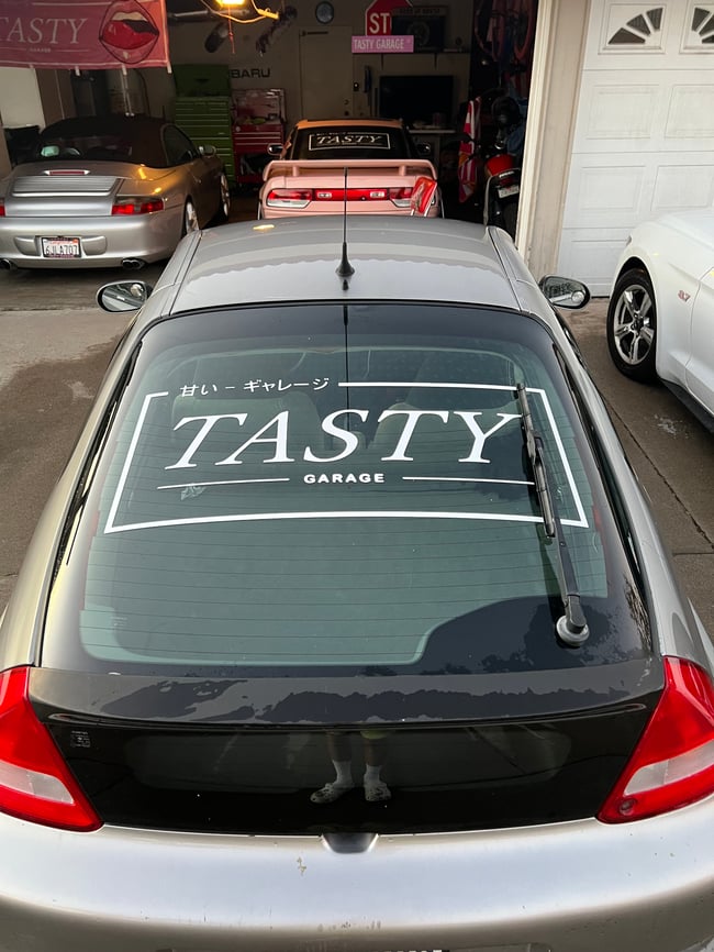 Back Window Banner Tasty Garage