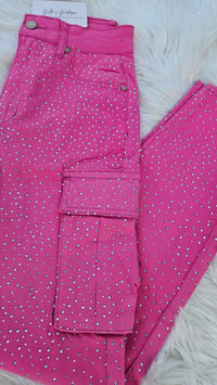 Image 5 of Barbie Rhinestone Cargo Pants