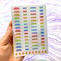 Image 1 of Choatic Energy Rainbow Planner Sticker Sheet