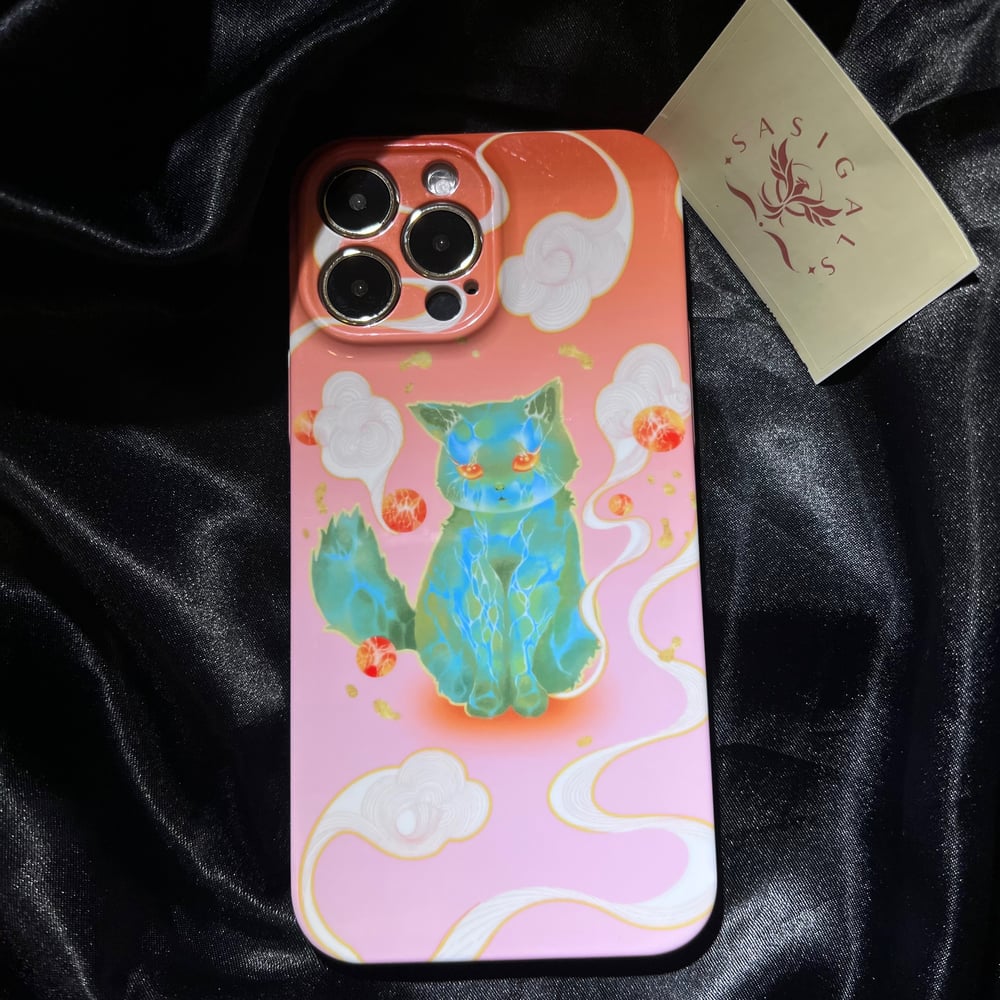 Image of Cyberpunk Green Boji Cat Phone Case For All Brand