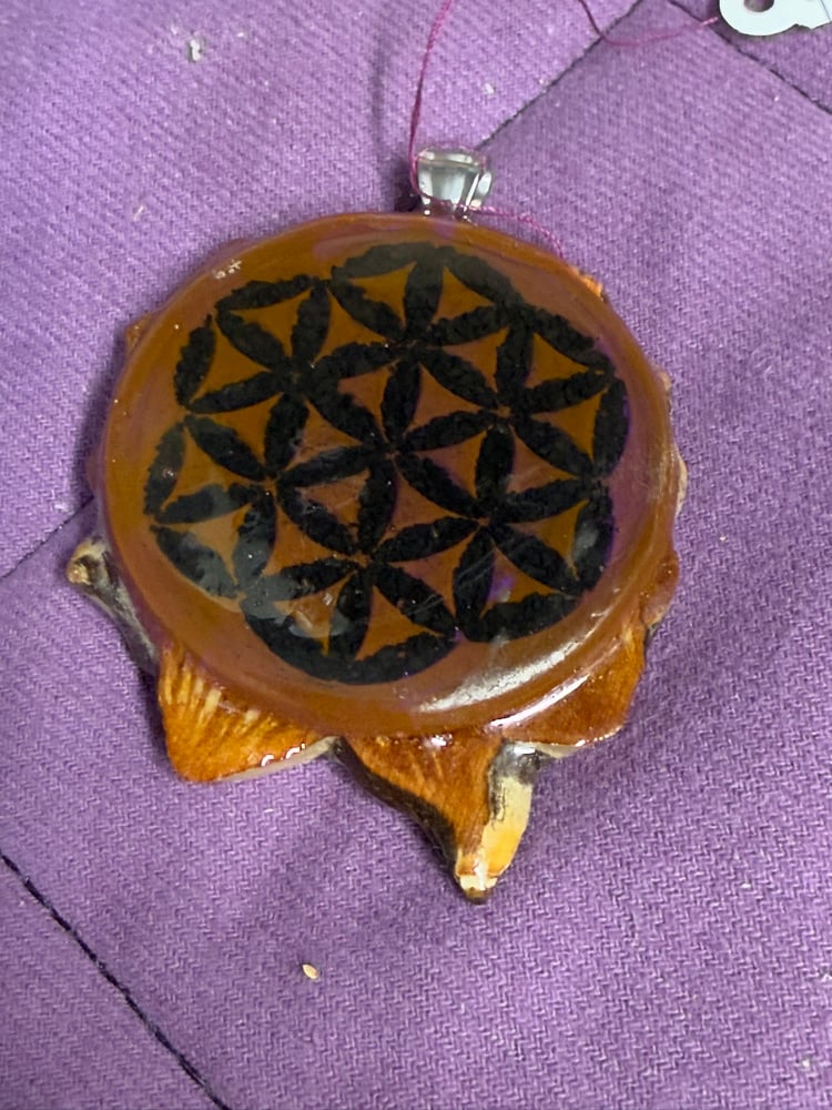 Image of Purple Flower of Life Pinecone Charm | Handmade PNW Resin Jewelry | #99