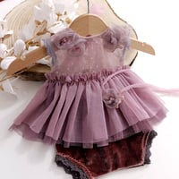 Image 1 of Newborn girls set April | with headband | dusty pink | purple