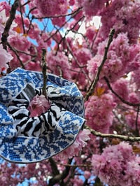 Image 1 of Large Keffiyeh Scrunchies Blue/Green