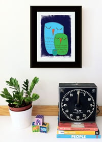 Image 2 of We 3 Owls Goodnight Nursery Art Print