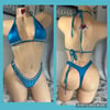 2 pc rhinestone trim blue