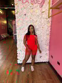 Image 3 of red shorts bodysuit