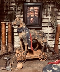 Image 1 of #2 ...Americana Horse Pull Toy ~ Olde Sentinel Print ~ 