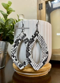 Image 2 of Faux Snake Skin Cutout Earrings