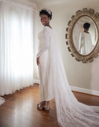 Image 1 of 1960s Dramatic Lace Cape