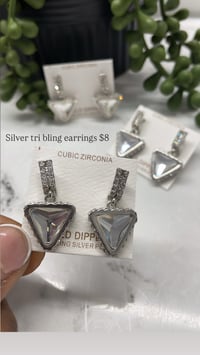 Sulver tri bling earrings