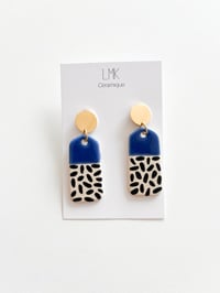 Paire de boucles d’oreilles céramique SIMPIA bleu