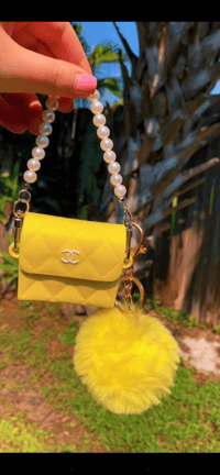 Image 2 of YELLOW CHANEL PURSE AIRPOD CASE