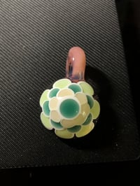 Image 3 of Green Floral Dot Stack Pendant