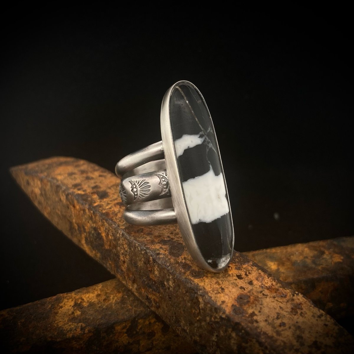 White Buffalo Turquoise Ring 3