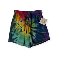 Image 1 of XS Cotton Knit Pocket Shorts in Rock-n-Roll Spiral Tie Dye