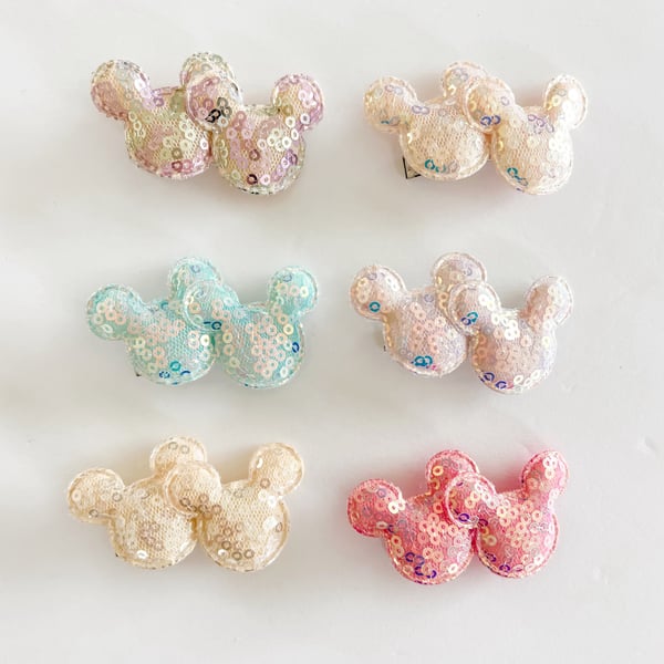 Image of Sequin Mickey Hair Clips