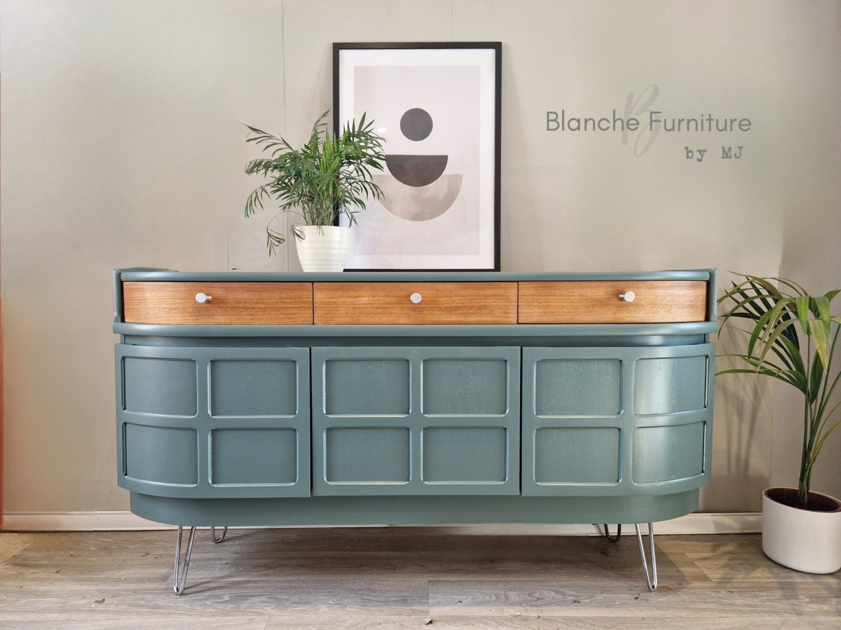 Image of Stunning Curved Sideboard in a custom blue