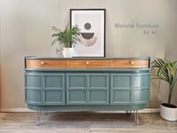 Image 1 of Luxurious, Large Curved Sideboard by Nathan, in a custom blue
