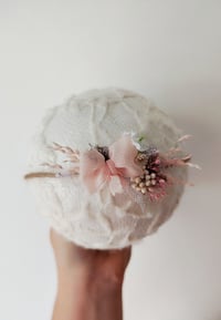 Image 1 of Headband noeud rose pâle