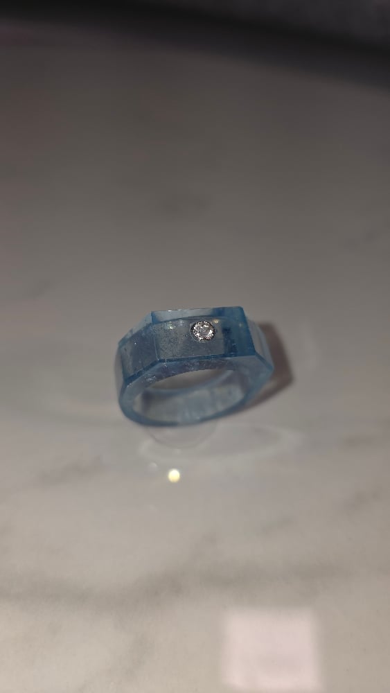 Image of Aquamarine Diamond Ring