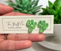 Image 1 of Cactus Earrings Stud Glitter
