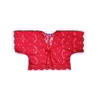 Holly Stalder Cropped Red Lace Shirt 