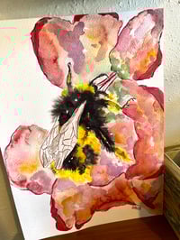 Image 3 of "Early Bumble Bee on Rhodedendron" Original