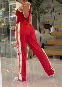 Side Snap Track Pants Red