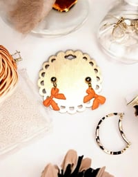 Orange Bow Gold Danglies 